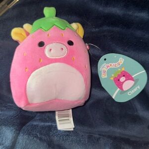 Cleary the strawberry cow squishmallow NWT